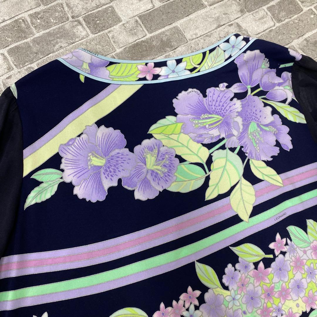 T585♪ レオナール　七分袖トップス　チュニック　サイズ42