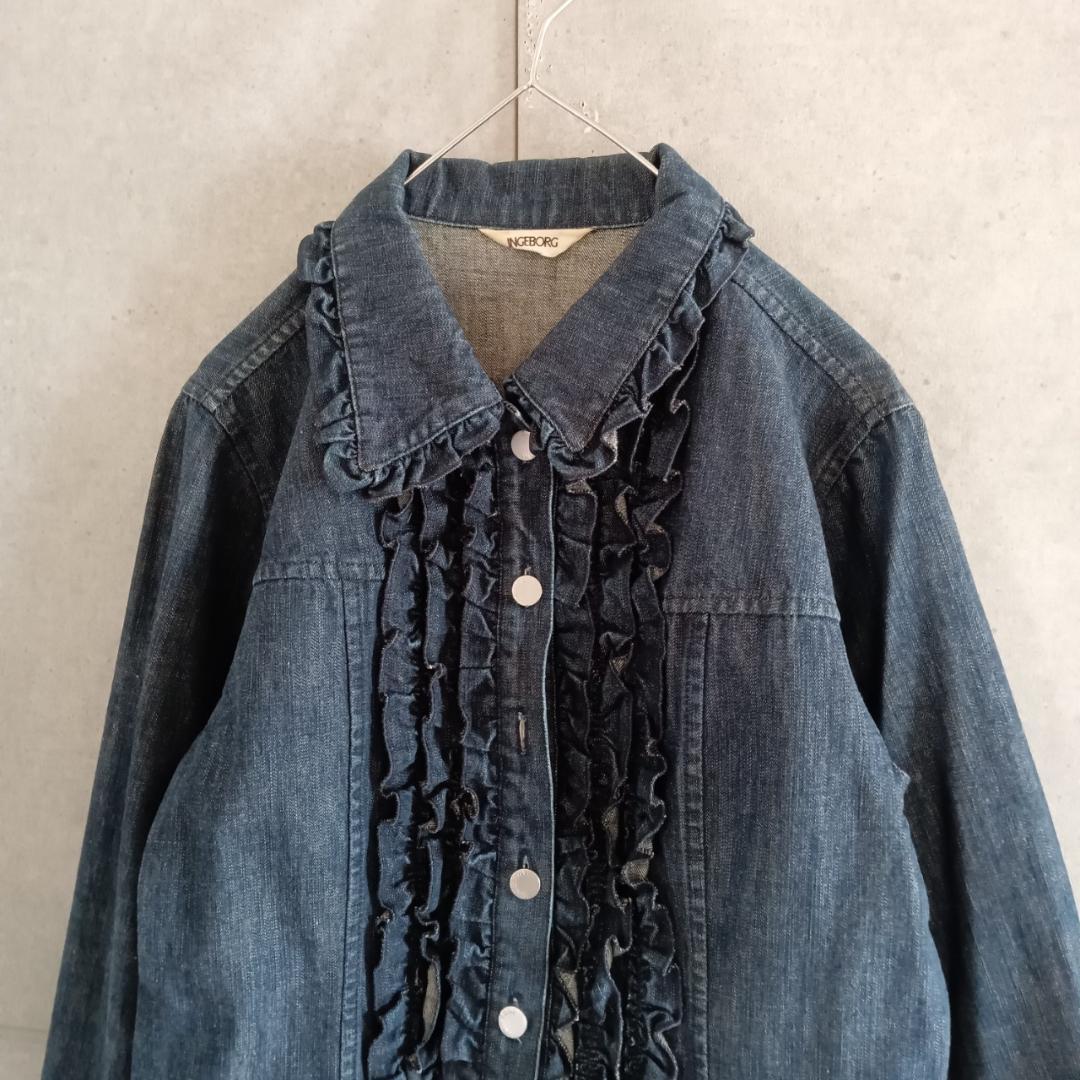 INGEBORG インゲボルグ フリル デニムジャケット　 日本製 X3781