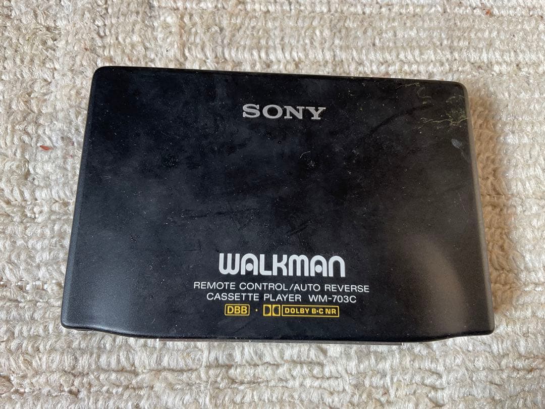 SONY／WALKMANWMー703Cカセットプレイヤー【イヤホン付き汚れあり】