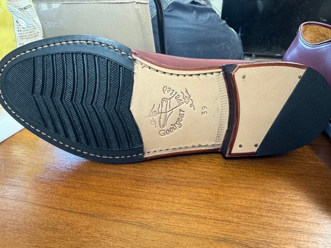 値下＜Jalan Sriwijaya＞プレーントゥ コードバン レザー シューズ