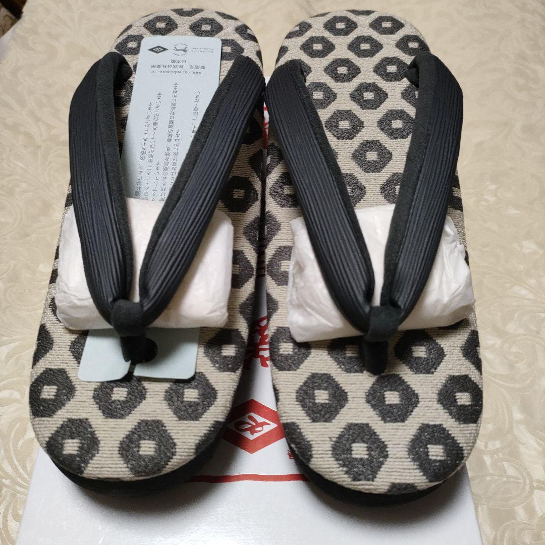 鼻緒黒 菱屋謹製　カレンブロッソ オクタゴン35 CAFE ZORI（Ｌサイズ）