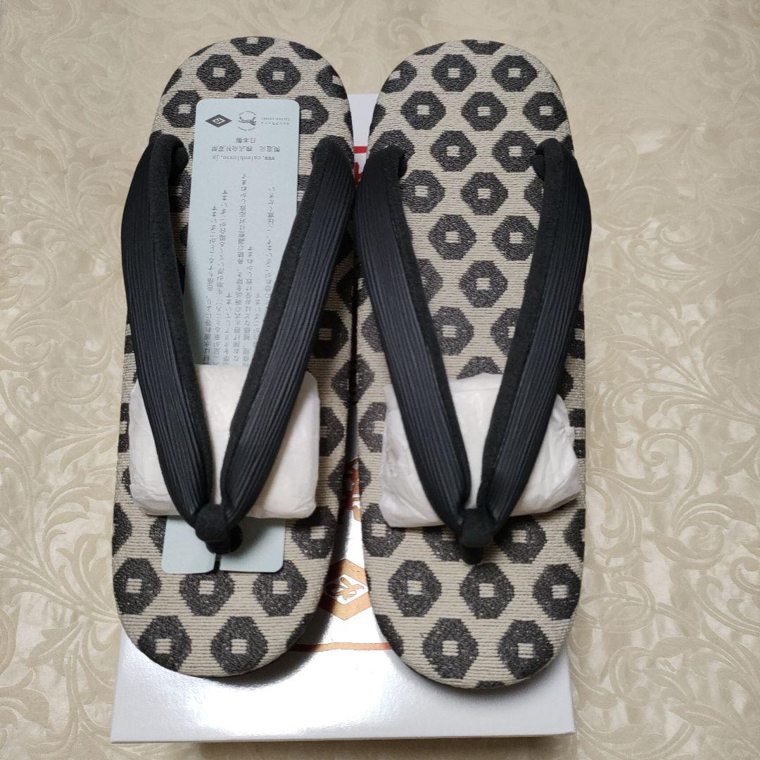 鼻緒黒 菱屋謹製　カレンブロッソ オクタゴン35 CAFE ZORI（Ｌサイズ）