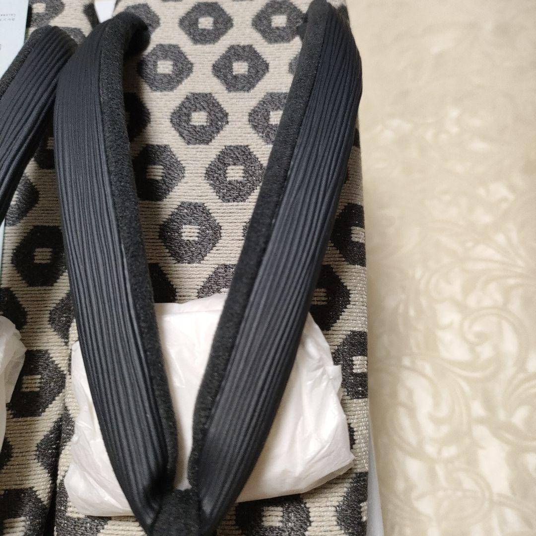 鼻緒黒 菱屋謹製　カレンブロッソ オクタゴン35 CAFE ZORI（Ｌサイズ）