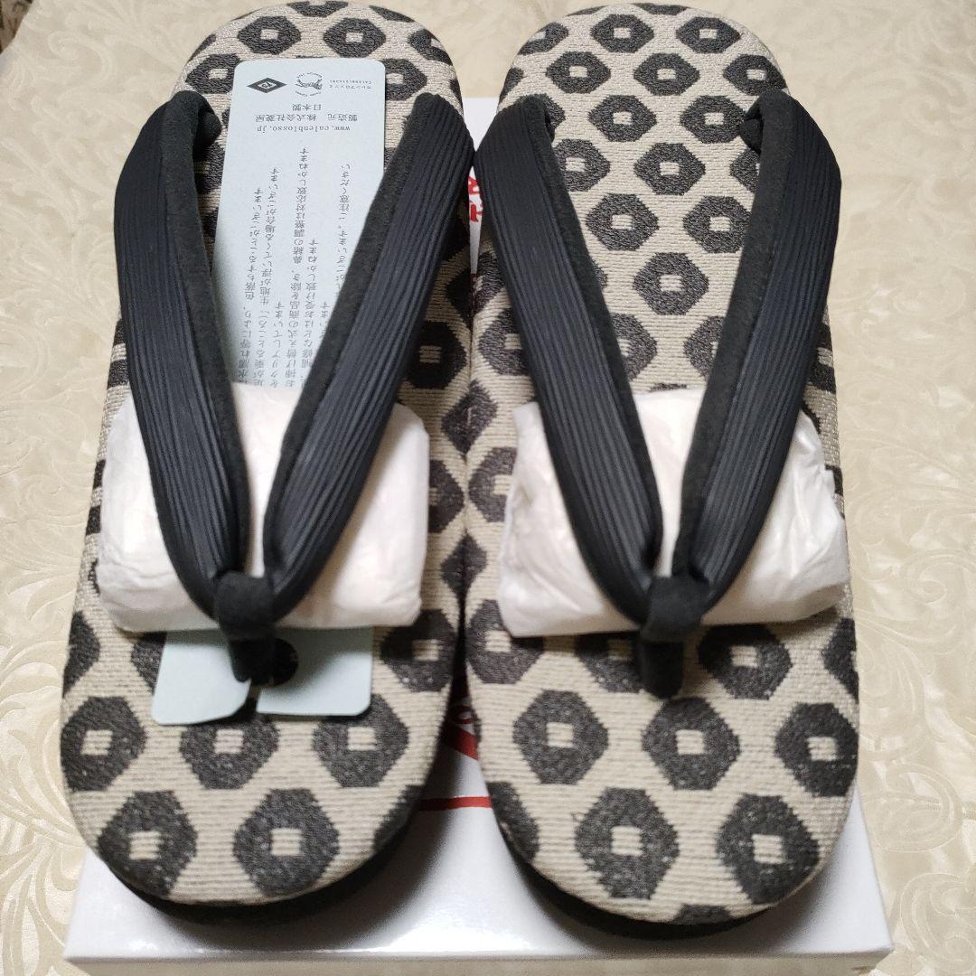 鼻緒黒 菱屋謹製　カレンブロッソ オクタゴン35 CAFE ZORI（Ｌサイズ）