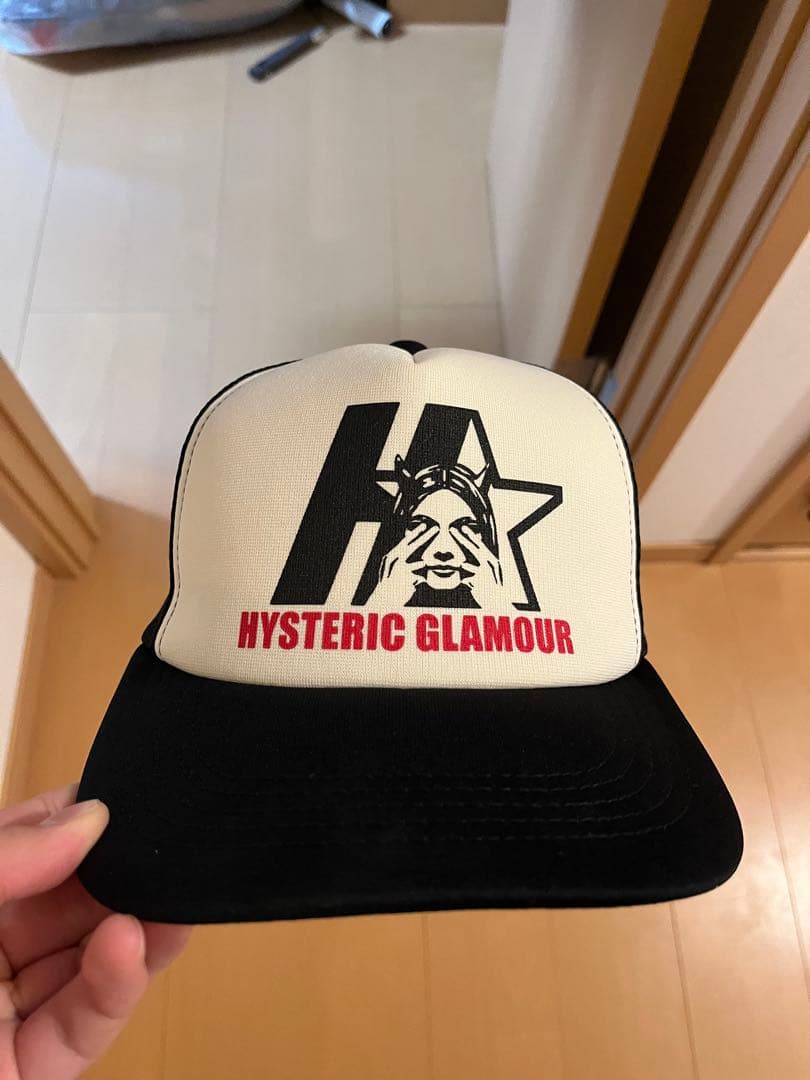 HYSTERIC GLAMOUR ロゴキャップ ホワイト/ブラック