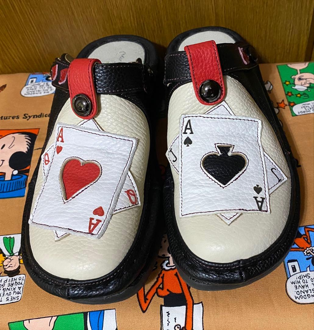 未使用estacion エスタシオン トランプ モチーフ 2wayサボサンダル