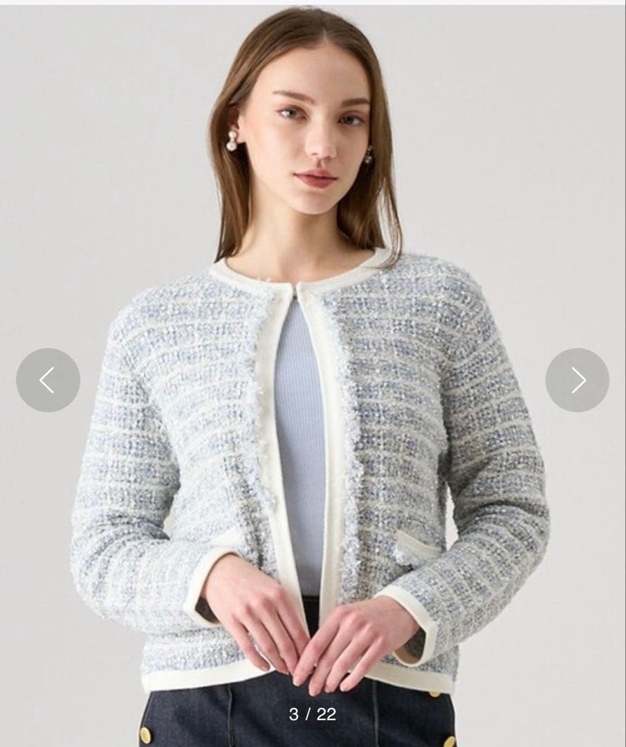 ANAYI ミックスヤーンニットカーディガン　38