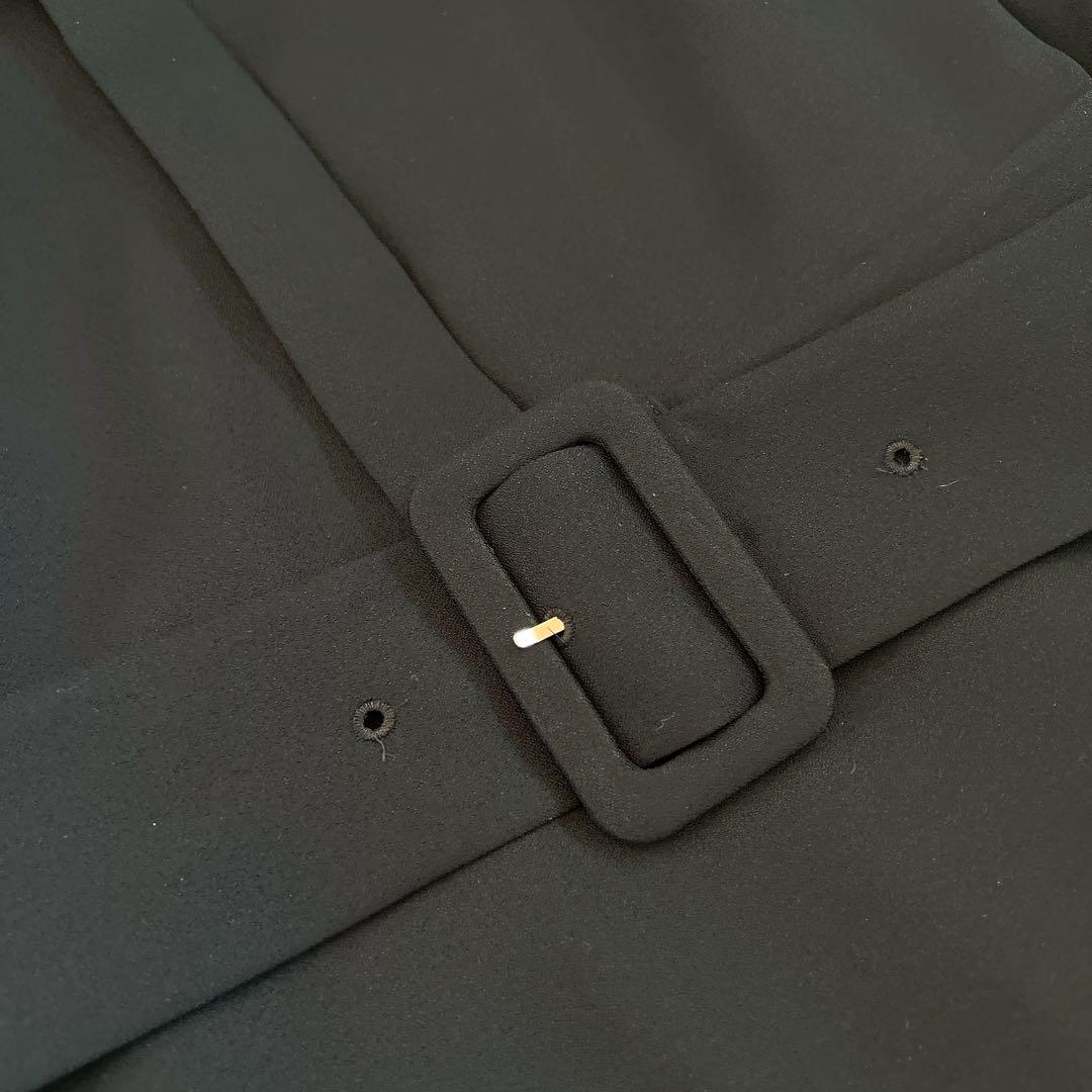 セルフォード ワンピース 濃紺 ネイビー ベルト 38 春夏 Aライン 結婚式