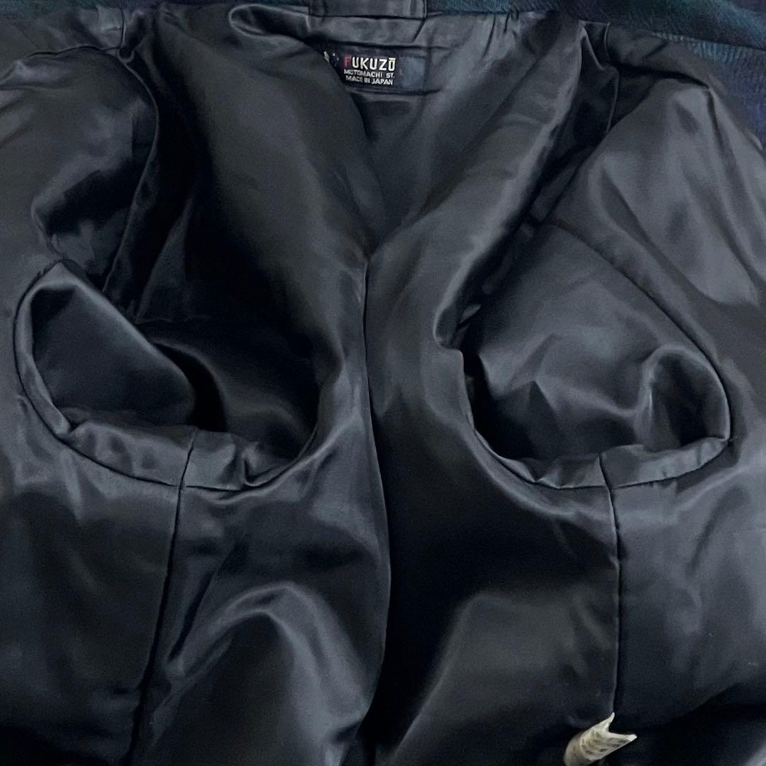 FUKUZO フクゾー　カーコート　ウールジャケット　ブラックウォッチ　L