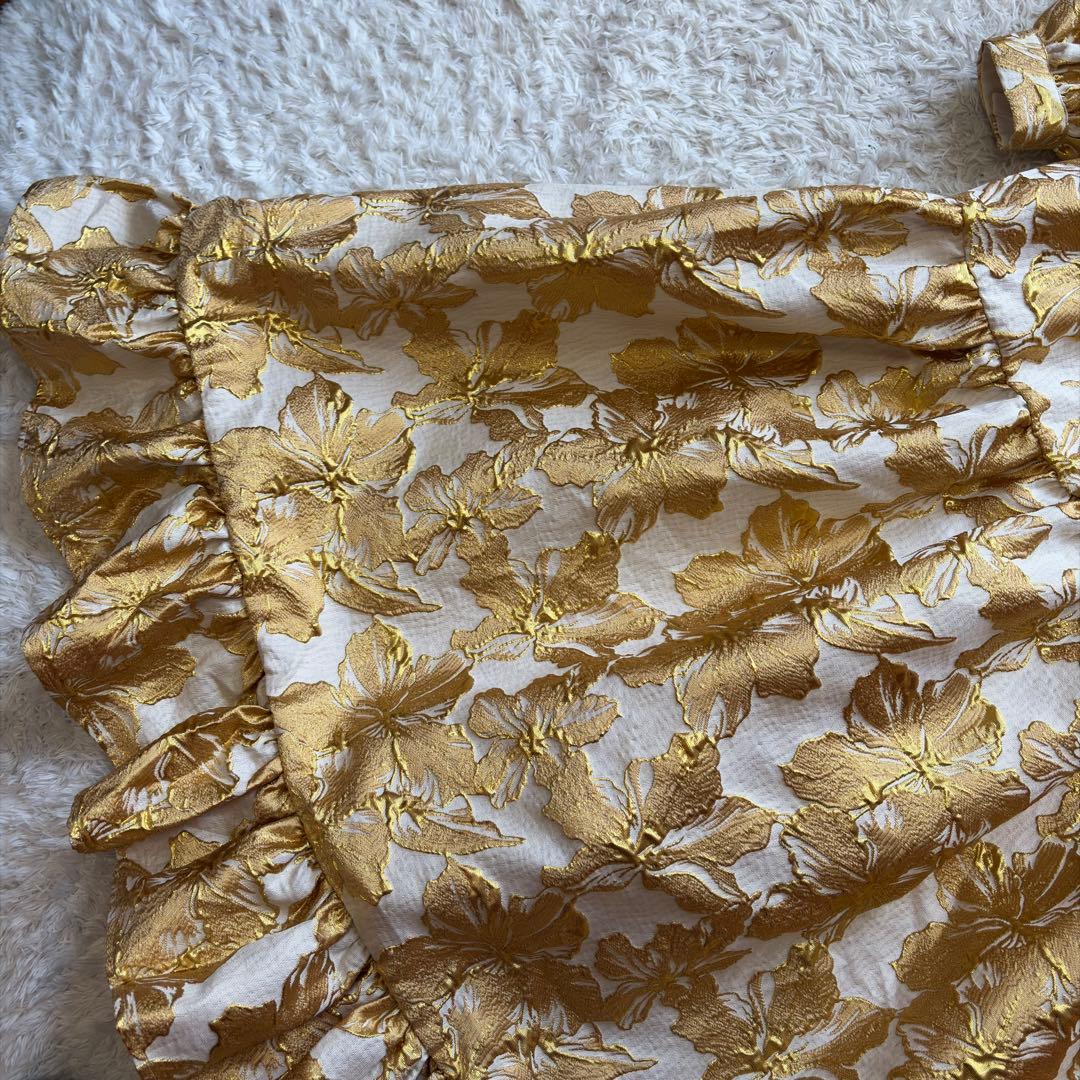 極美品✨シスタージェーン✨ジャガード マキシ丈　ロングワンピース　ティアード S