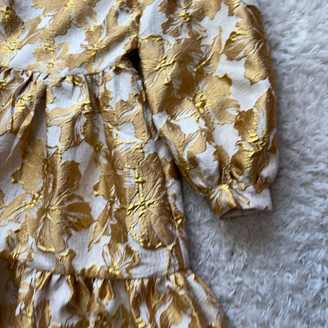 極美品✨シスタージェーン✨ジャガード マキシ丈　ロングワンピース　ティアード S