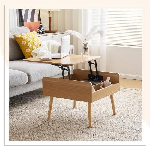センターテーブル 昇降テーブル 収納付き 幅60CM 北欧風 リビングテーブル