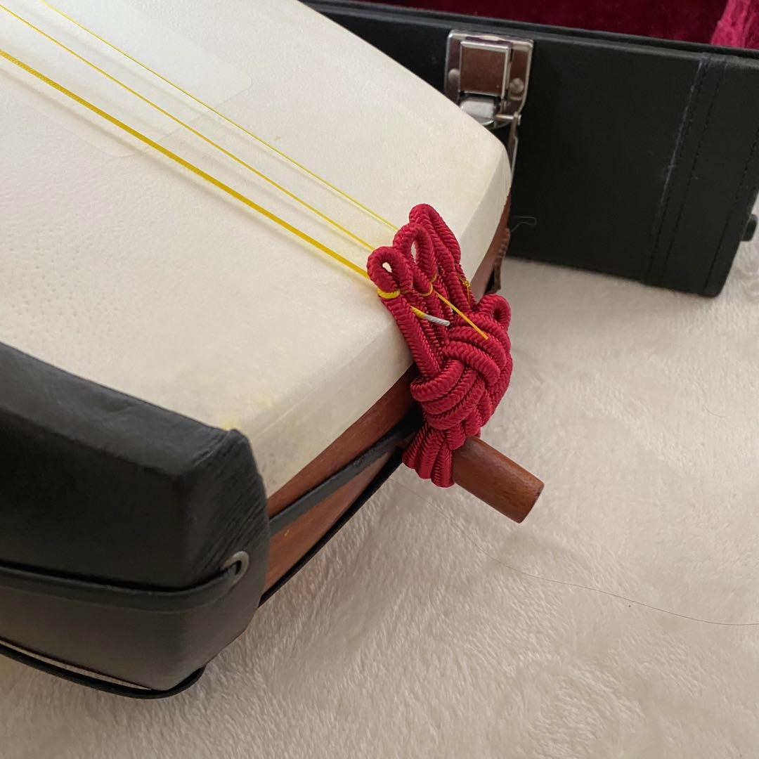 【皮張替済・すぐ弾ける】津軽三味線 撥3本(鼈甲含)・チューナー・ハードケース付