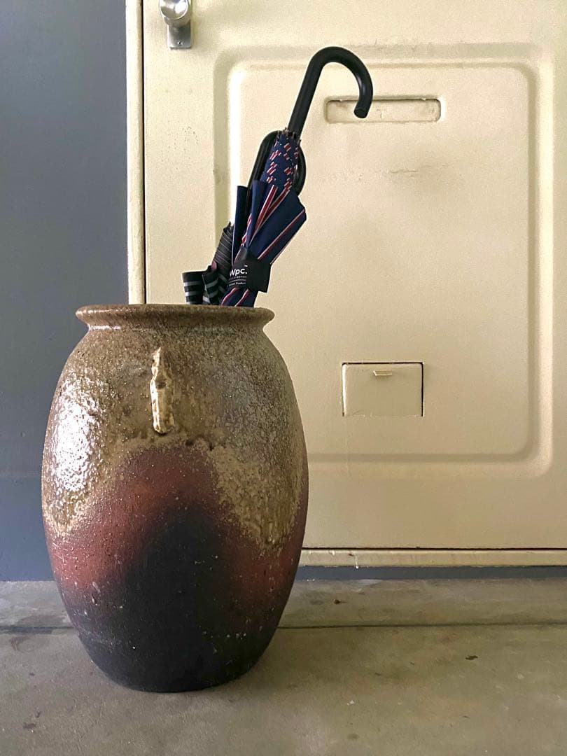 信楽焼　傘立て　壺