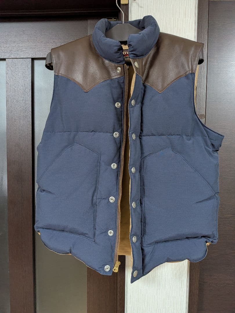 Sugar' Cane ダウンベスト M ネイビー/ブラウン