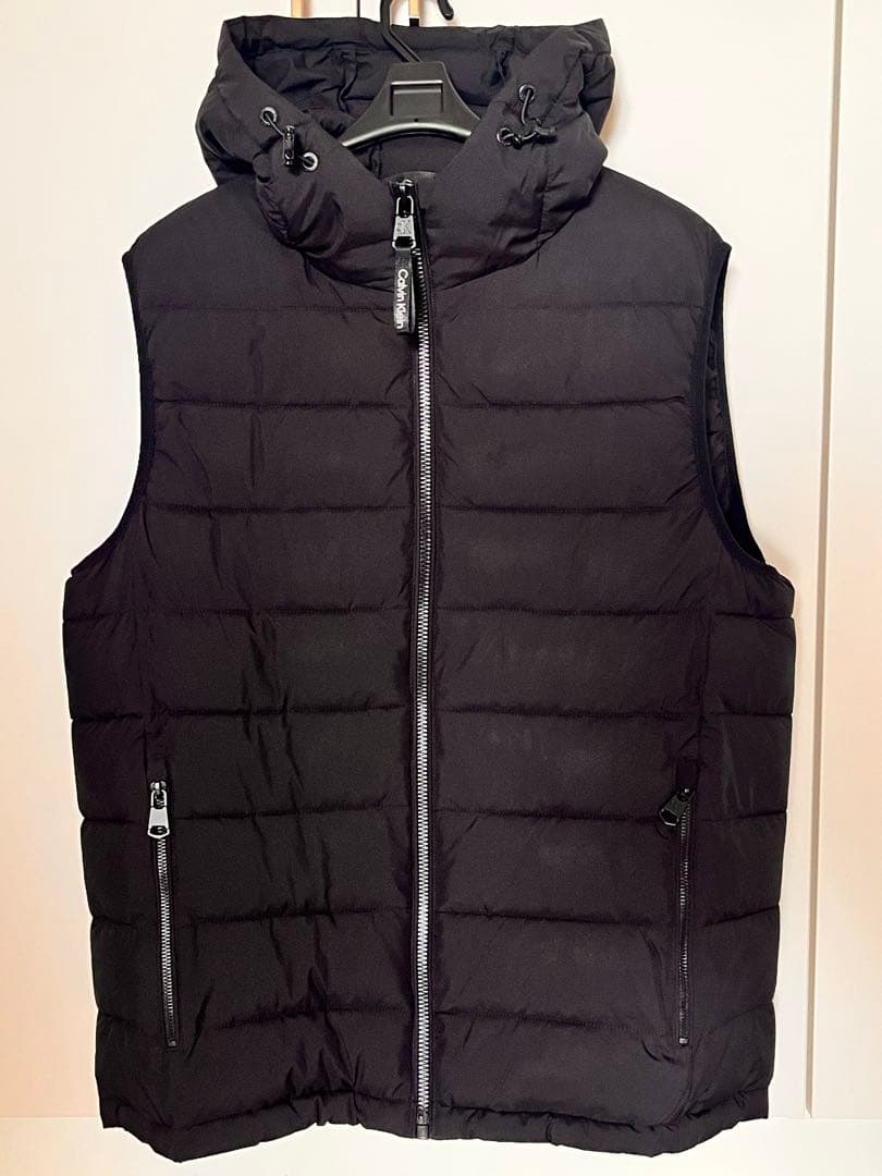 美品⭐︎  メンズ フード付きダウンベスト 黒