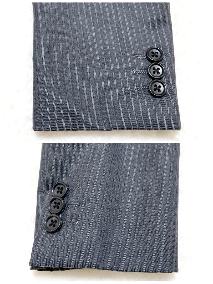 【美品】タケオキクチ　スーツ　セットアップ　 3ピース　ストライプ