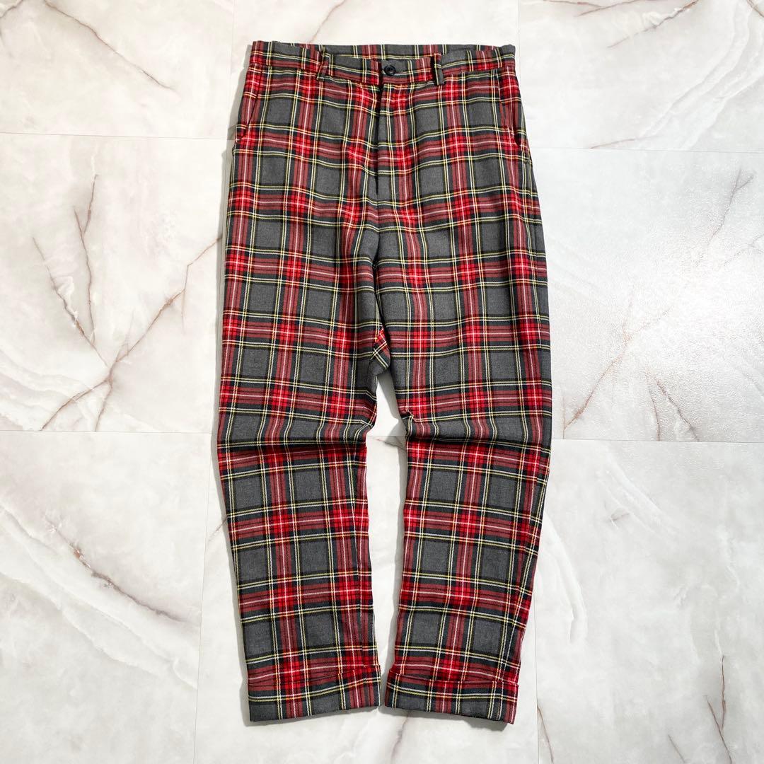A17450 美品 グラム タータンチェックサルエルテーパードパンツ 2