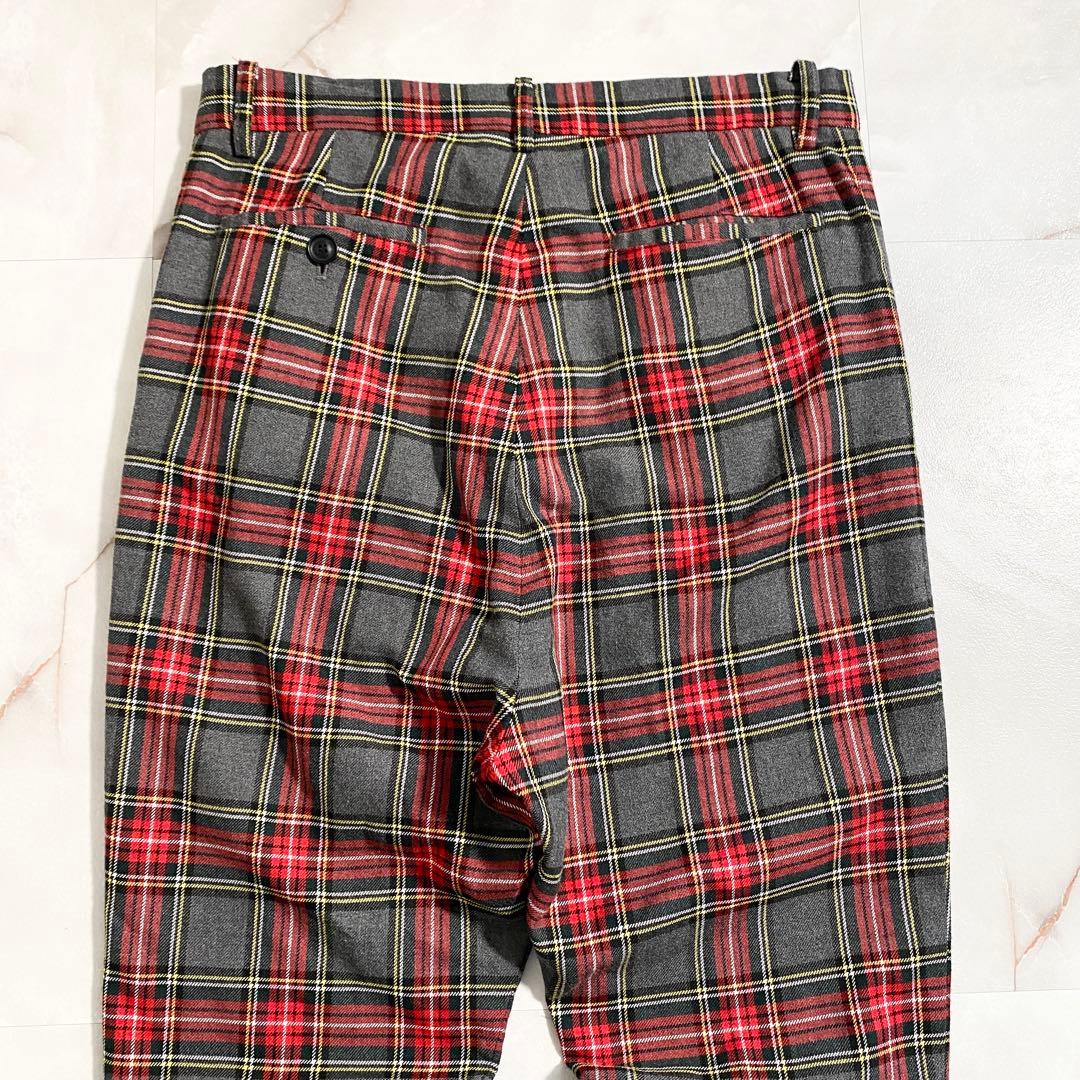 A17450 美品 グラム タータンチェックサルエルテーパードパンツ 2