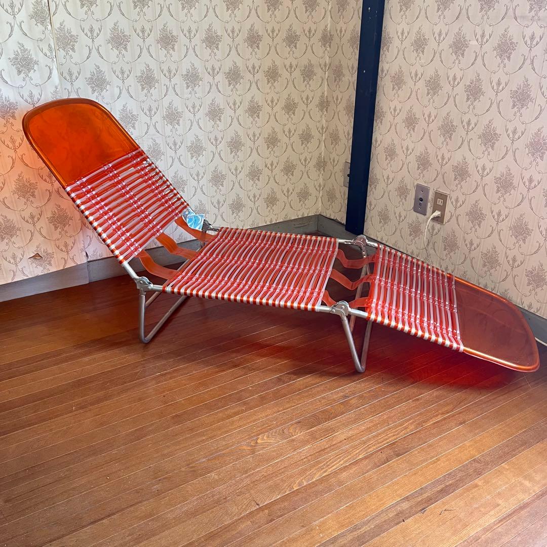 【アンティーク】昭和レトロ キャプテンスタッグ ビニールサマーベッド 古道具