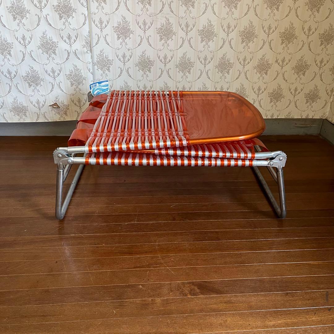【アンティーク】昭和レトロ キャプテンスタッグ ビニールサマーベッド 古道具