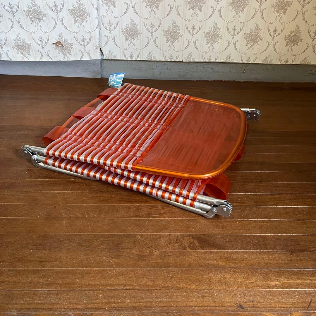 【アンティーク】昭和レトロ キャプテンスタッグ ビニールサマーベッド 古道具