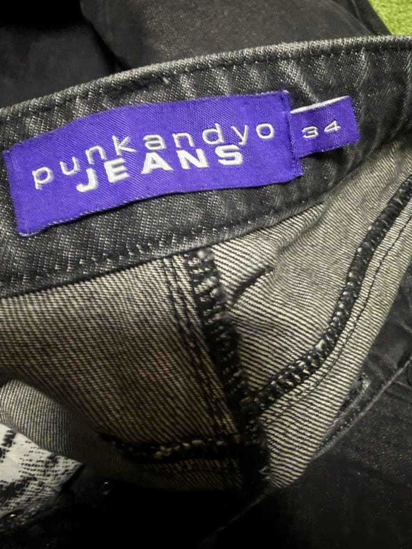punkandyo バギーデニム ブラック 34インチ