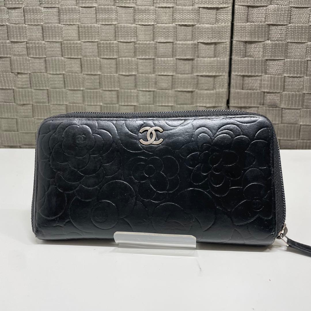 m*o様 CHANEL ブラック カメリア　エンボス 長財布