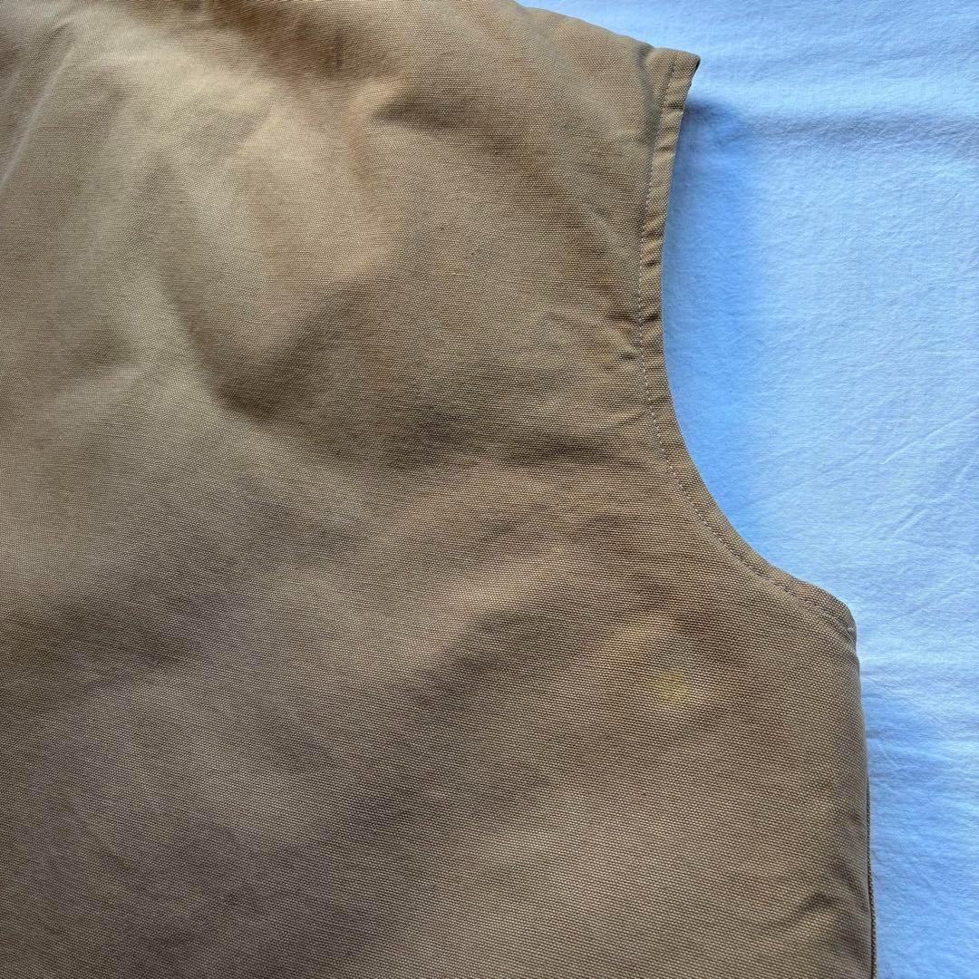 USA製　カーハート　ダックベスト　ブラウン　2XL　キルティングライナー　古着