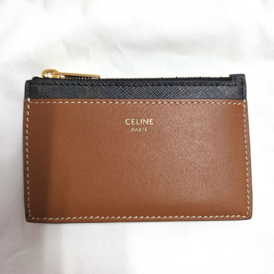 CELINE ジップ付きカードケース トリオンフキャンバス