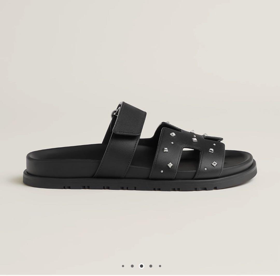 HERMES シプレ サンダル 黒スタッズ 38 2025新作