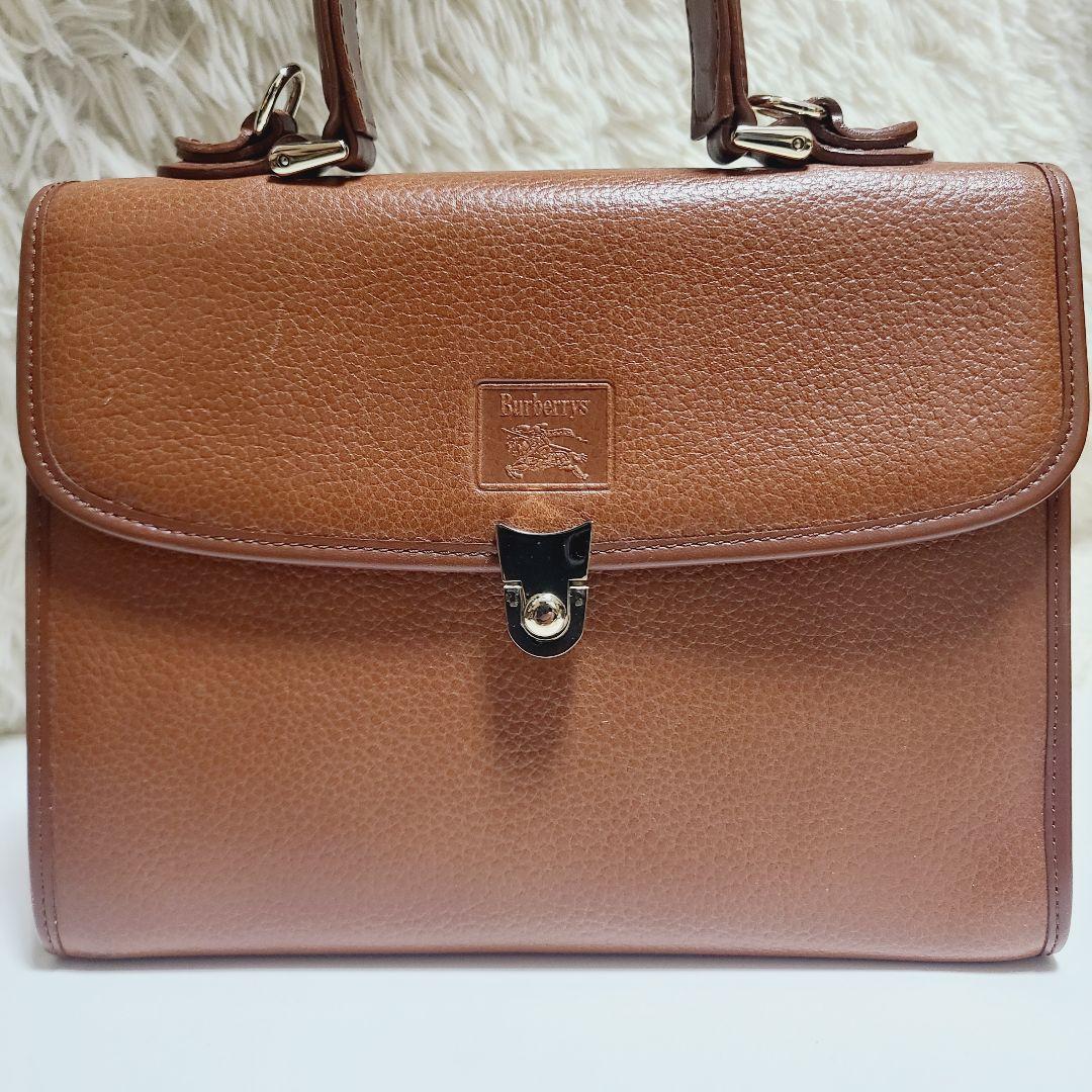 バーバリー ハンドバッグ フォーマルバッグ レザー ロゴ ゴールド金具 チェック