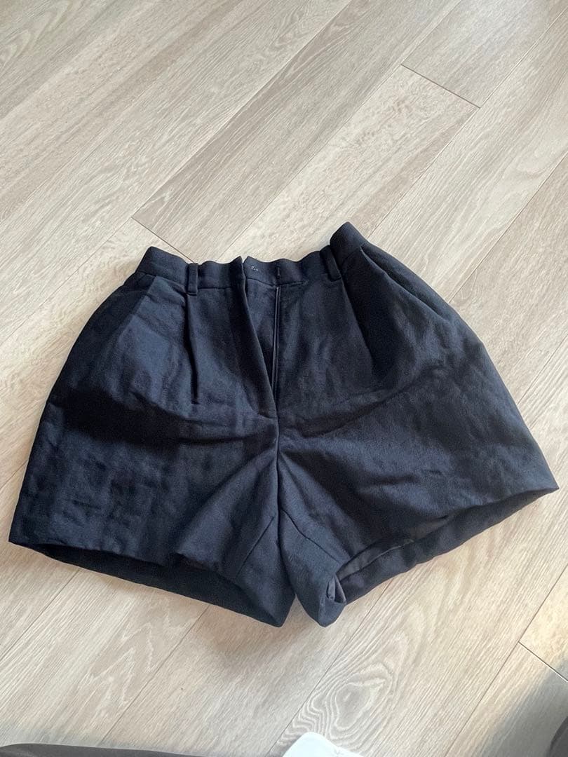 【美品】clane dad short pants ネイビー 1