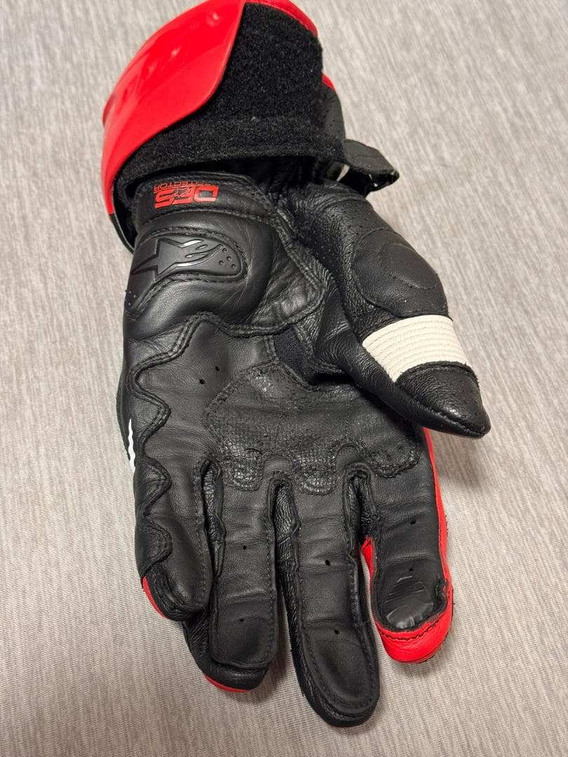 GP PRO レザーグローブ 黒/赤