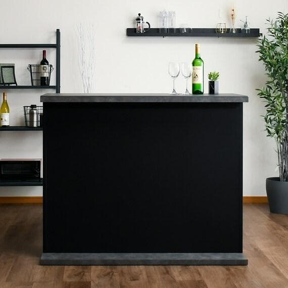 ニトリ セラミック天板 バーカウンター (幅120cm ストレート GY)