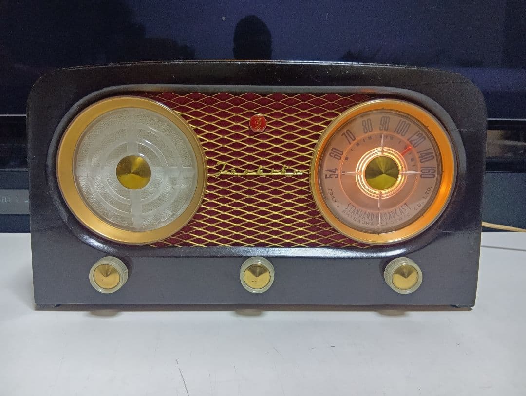 希少　デザイン　マツダ　東芝　513F　真空管　ラジオ　整備済み