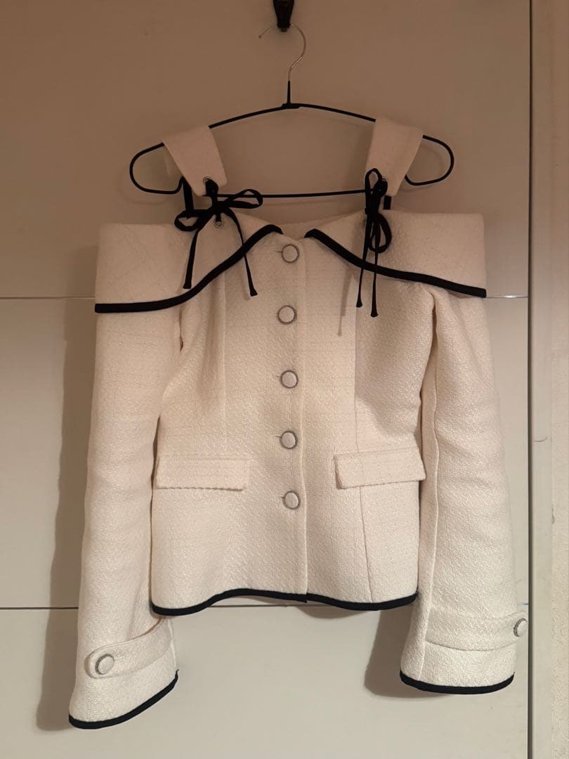 あざらしDarich ボンディングツイードオフショルチュニック