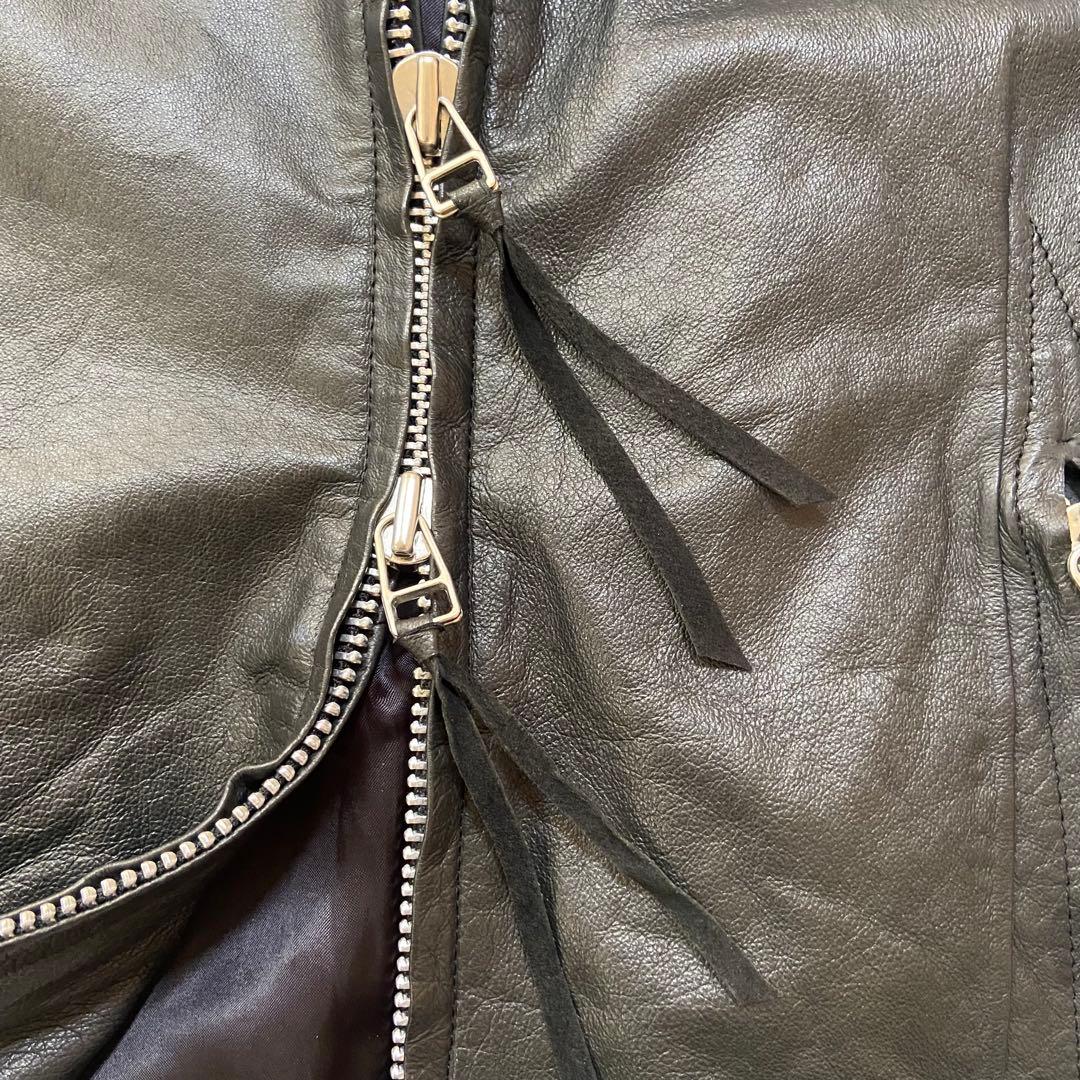 【EKAM エカム】変形 袖長 ライダース レザージャケット