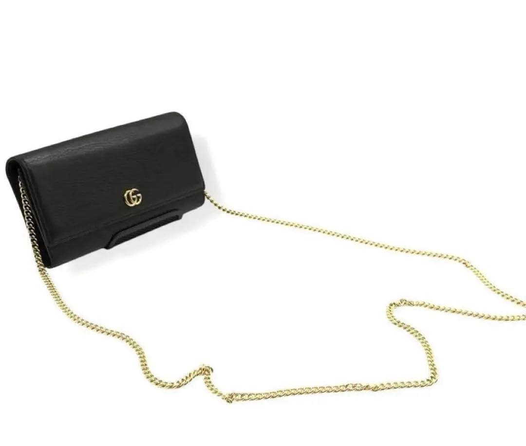グッチ　チェーンウォレット 長財布 ショルダーバッグ　GUCCI 斜め掛け GG