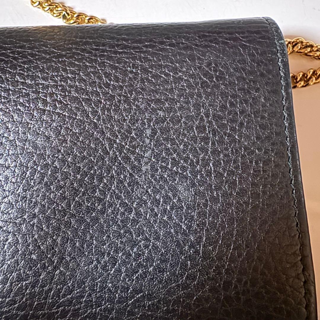 グッチ　チェーンウォレット 長財布 ショルダーバッグ　GUCCI 斜め掛け GG