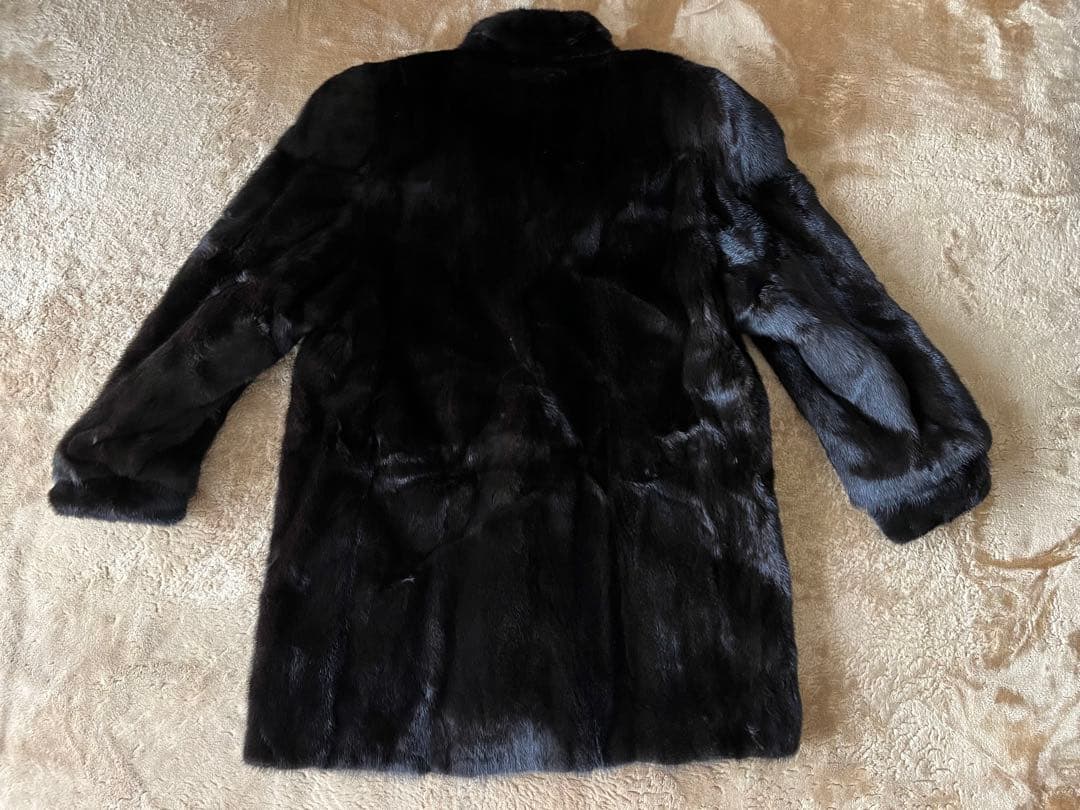 ブラックグラマ 毛皮 ミンクファーコート 箱・品質証明タグ・値札・マフラー付き
