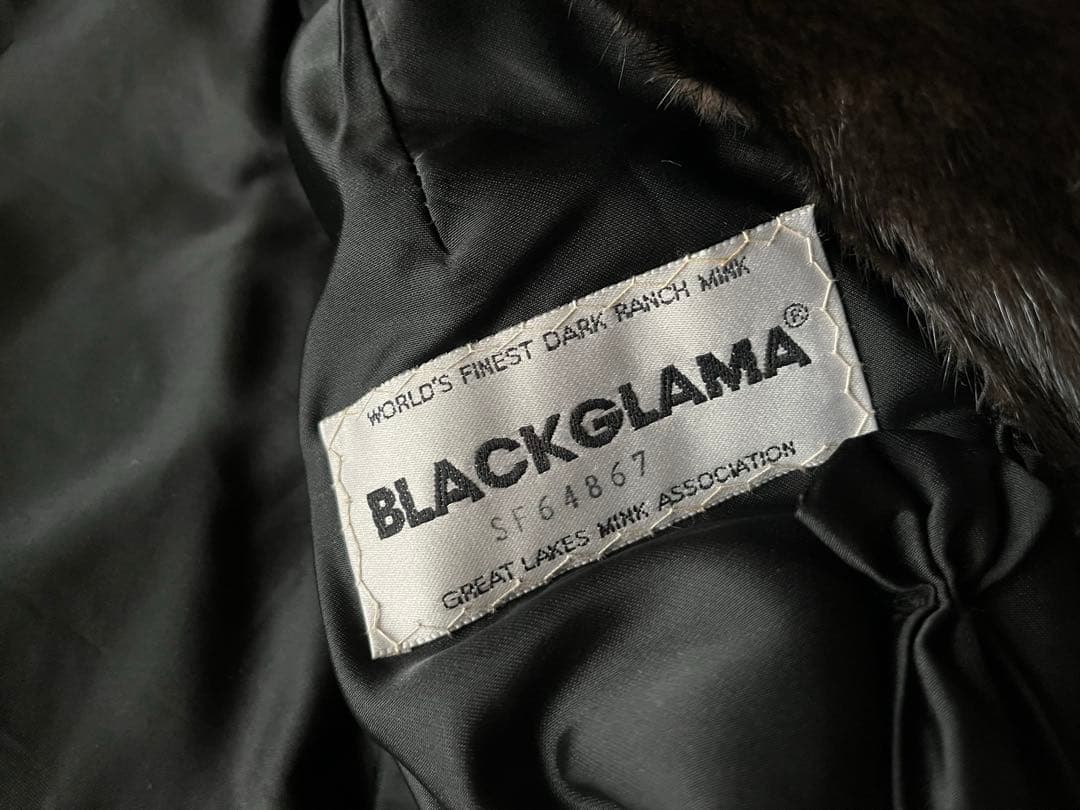 ブラックグラマ 毛皮 ミンクファーコート 箱・品質証明タグ・値札・マフラー付き