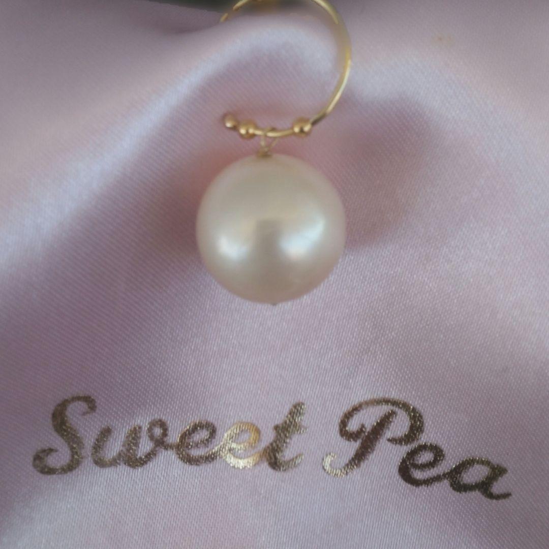 【※最終価格※】スイートピー1.5㎝フープ シャンパンベージュ系淡水パール18㎜