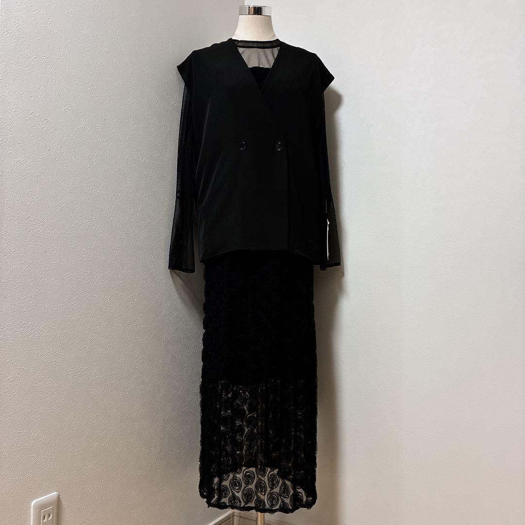 Rose race pencil dress et.UNiVERローズレース