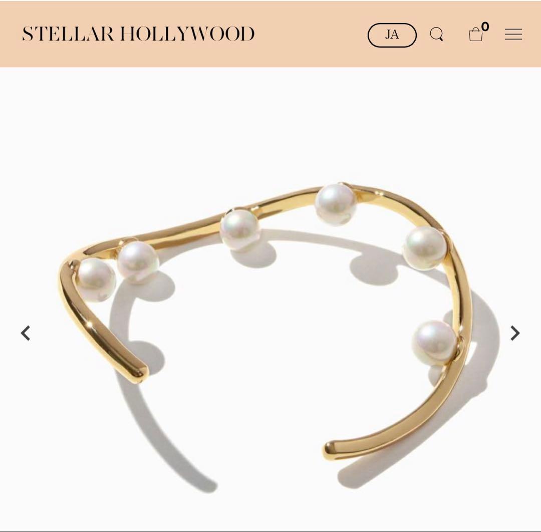 【お値下げ中】新品　ステラハリウッド×SAORIインパールバングル　ゴールド