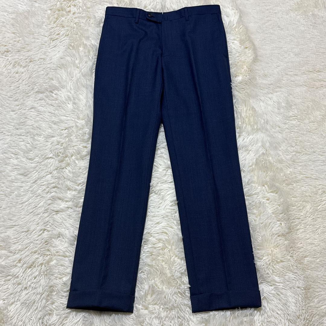 スーツカンパニー　高級カノニコ社製生地　スーツ上下　ネイビー　A5