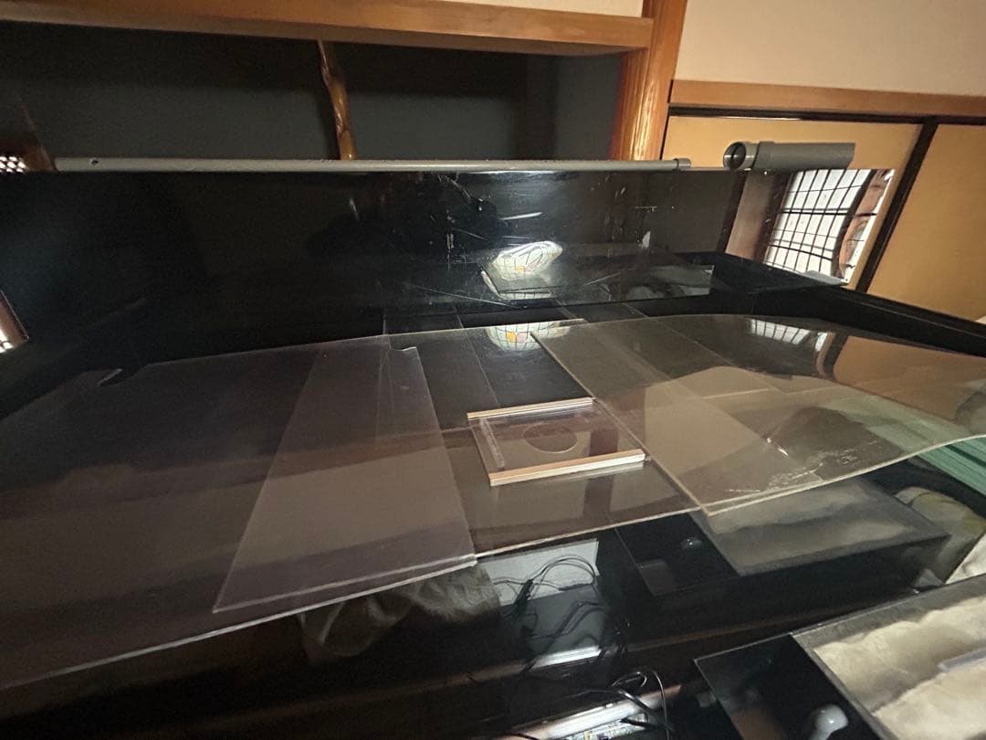 1500×600×550 アクリル水槽 上部フィルターセット蓋付き