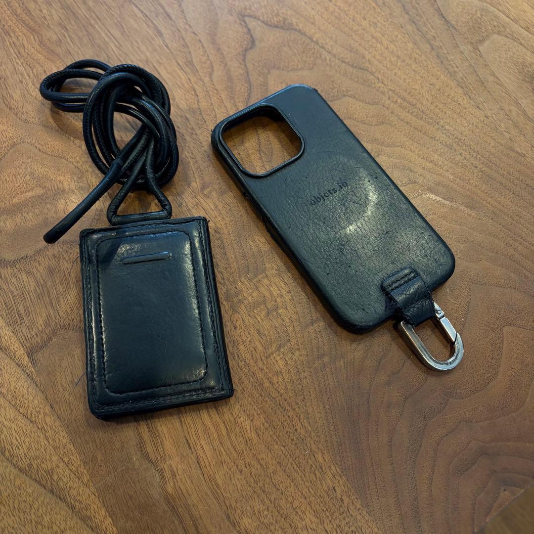 objcts.ioレザーストラップ + iPhone 15 Pro用 ケース
