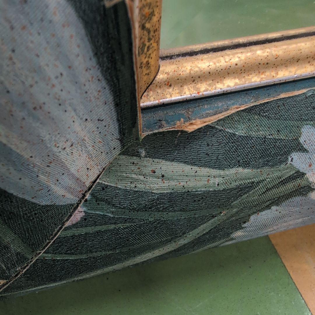 イタリア製 花柄スタンドミラー