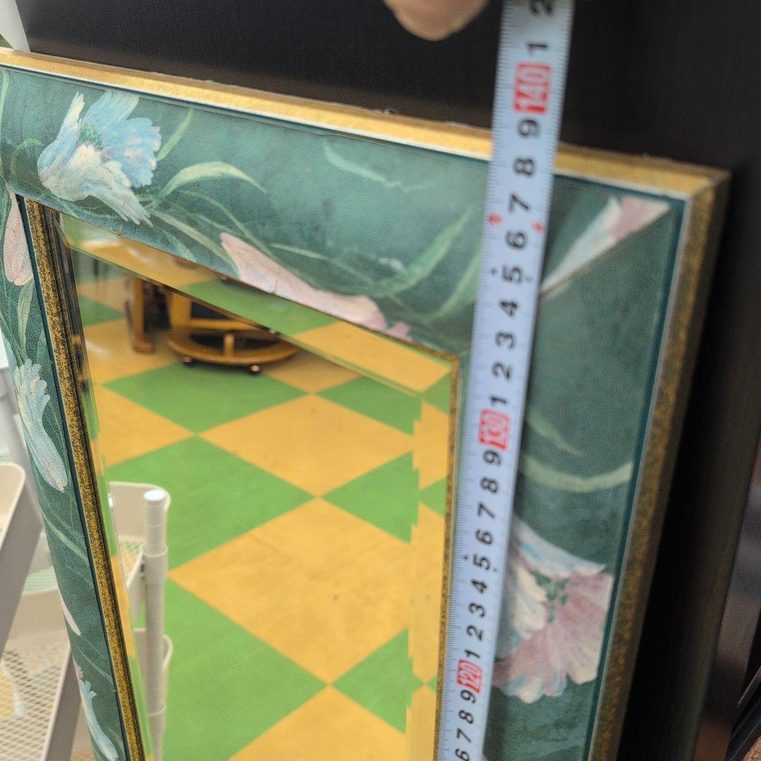 イタリア製 花柄スタンドミラー